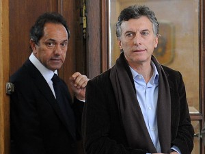 Macri y Scioli, precandidatos a la presidencia