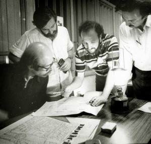Creando "Noticias", en 1973, con Oscar Smoje, Aram Aharonian y Paco Urondo